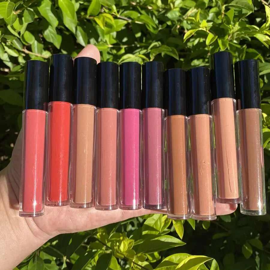 lipstick vegan waterproof matte lip gloss liquid lipstick lip kit lip liner set with pink black package