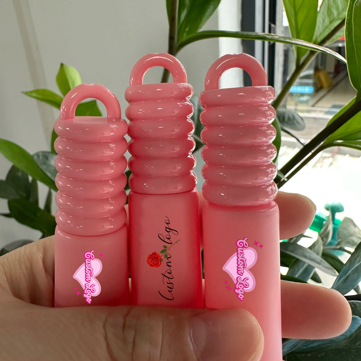 soft tube lip gloss container screw easy carrying cosmetic silicone keychain caps holder squeeze lip balm tube