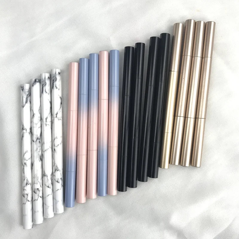 vegan dark brown gold tube triangle tip eyebrow pen waterproof eyebrow pencil