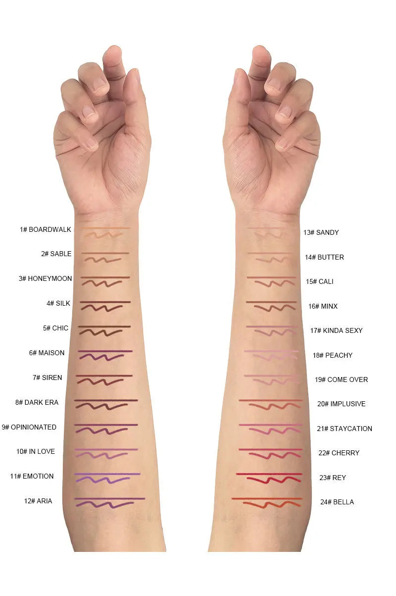 lip cosmetics 24 colors lipliner pencil high pigmented waterproof soft matte lip liner