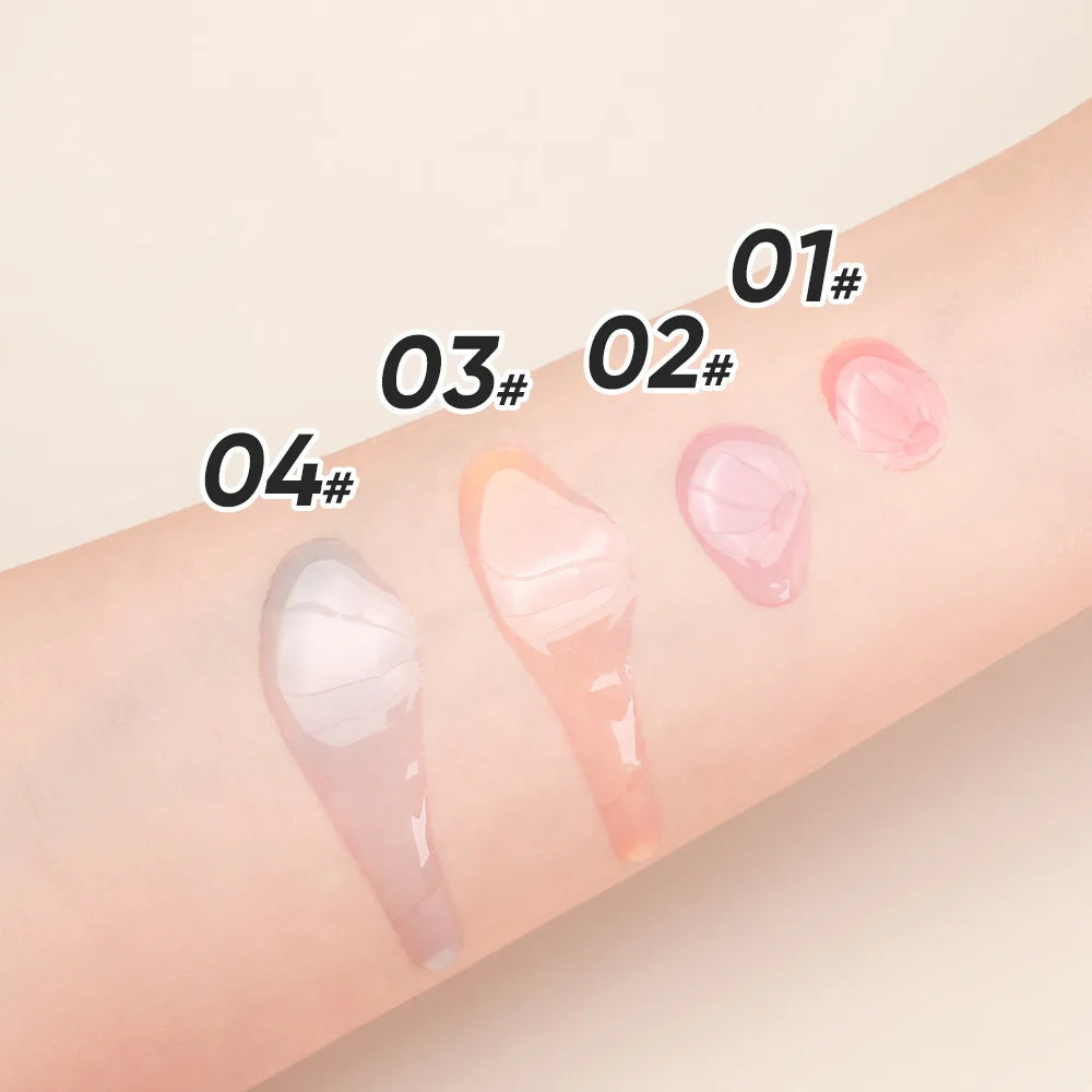 new arrival round tube 4 colors large head color changing blush oil non-sticky fine shimmer liquid blush oil