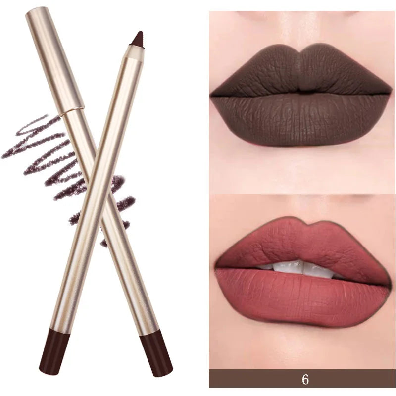 matte natural lip liner high pigment 15colors creamy lipliner pencil