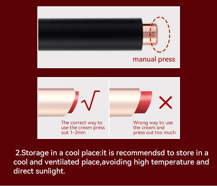 Pressed lipstick pen push-up design