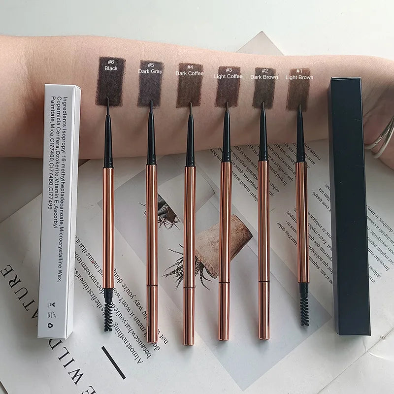 professional vegan waterproof 6-color long wearing eyebrow pencil eyebrow makeup pen vegan eyes makeup