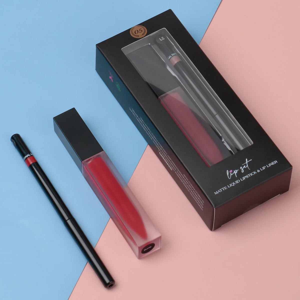 2 in 1 lip kit black pencil liquid lipstick long lasting vegan long lasting matte lipstick lip liner set
