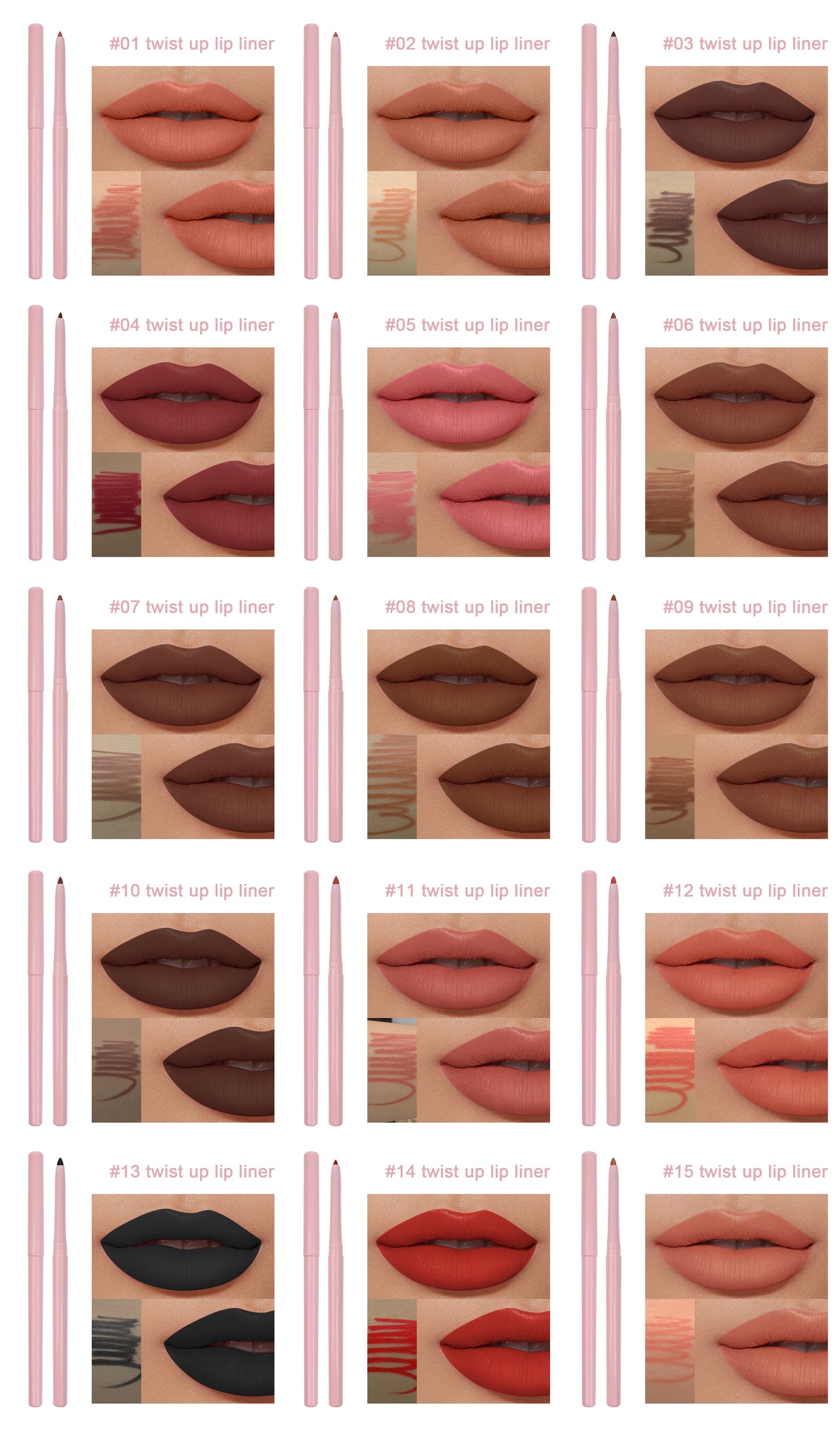 Waterproof twist lip liner