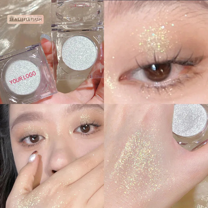Pressed Eyeshadow Highlighter 4 Colors Monochrome Glitter Shimmer Eye Shadow 5g