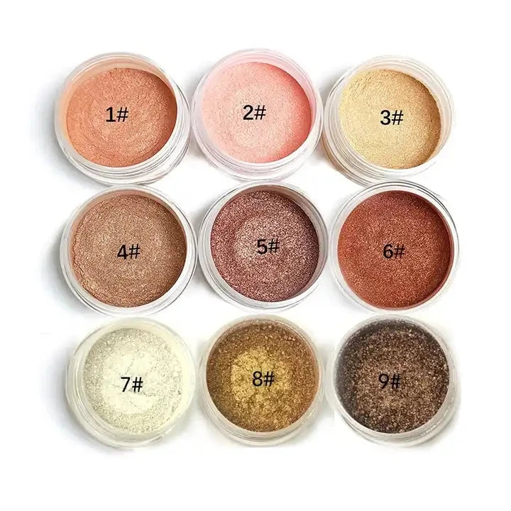 6 colors loose glitter highlighter makeup gold bronze shimmer highlighter powder