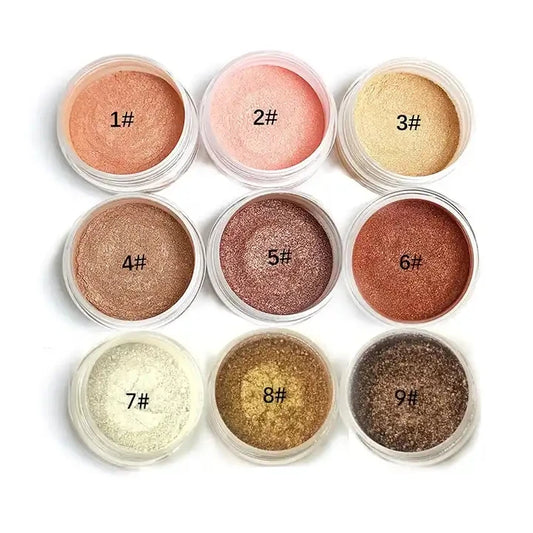 6 colors loose glitter highlighter makeup gold bronze shimmer highlighter powder