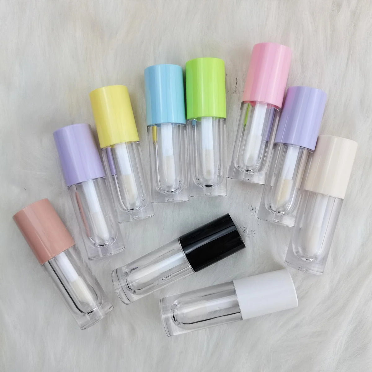 10ml big brush applicator lip gloss packaging wand empty lip gloss tube with stopper lipgloss tubes and packaging box