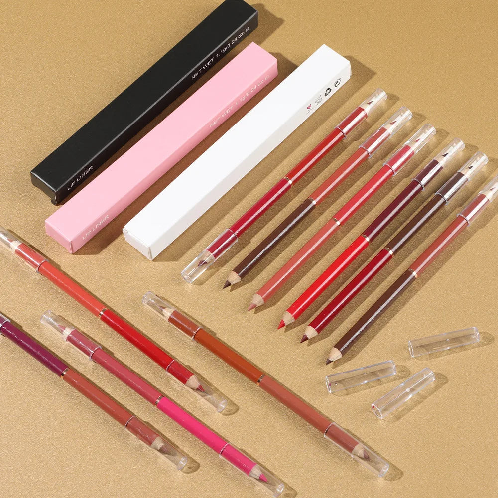 2 in 1 double ended brown lip liner creamy matte lipliner pencil nude lip liners