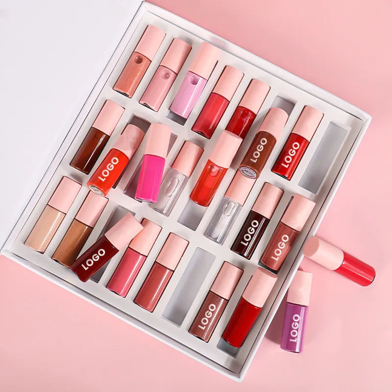 24 pcs set mini lip gloss pigmented cute mini lip gloss tube vegan matte waterproof mini lip gloss