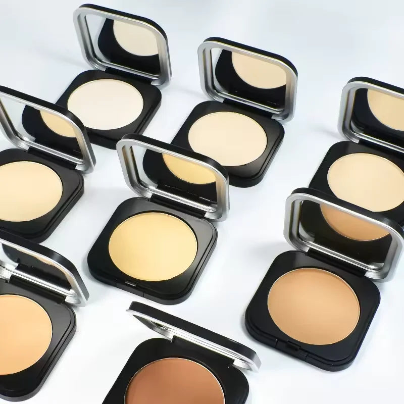 vegan makeup compact powder foundation matte oil-control setting face powder pressed compact powder