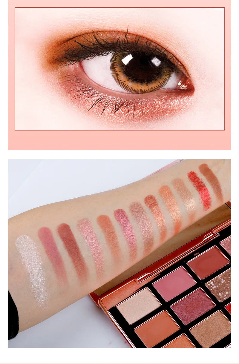 12-color matte shimmer eyeshadow palette
