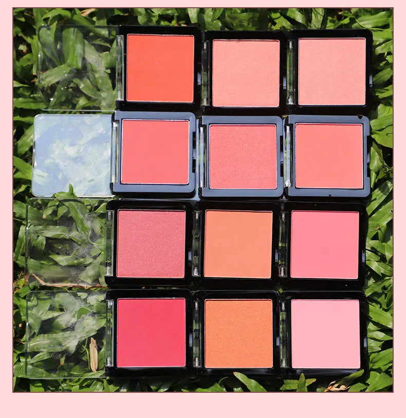square container 12 colors cream blush single shade compact long lasting blush palette