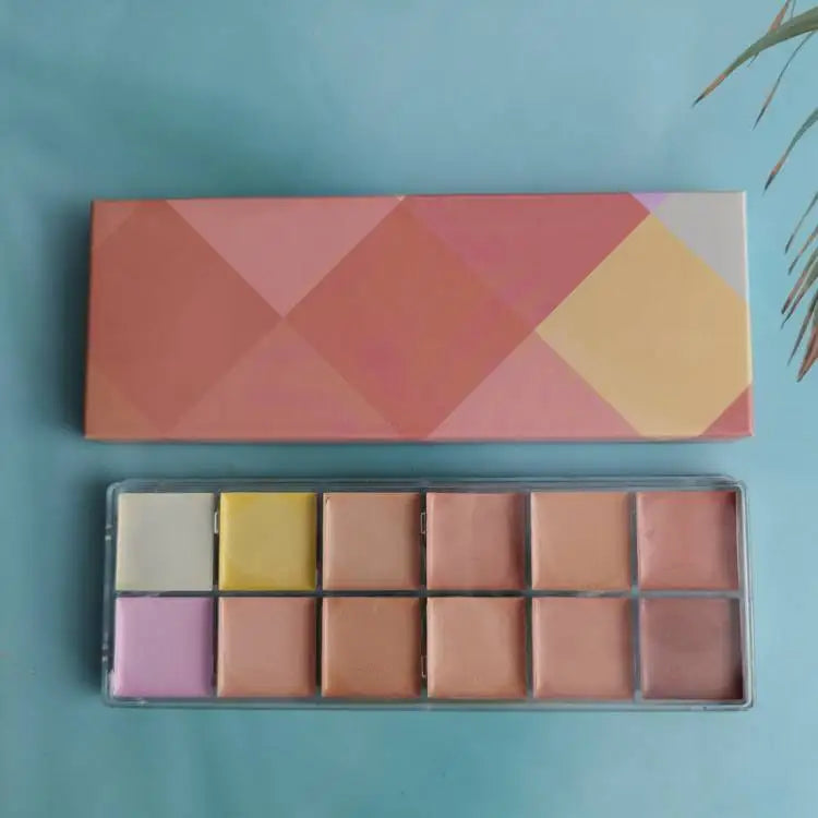 12 colors makeup creamy full coverage concealer palette vegan cosmetics cream foundation concealer