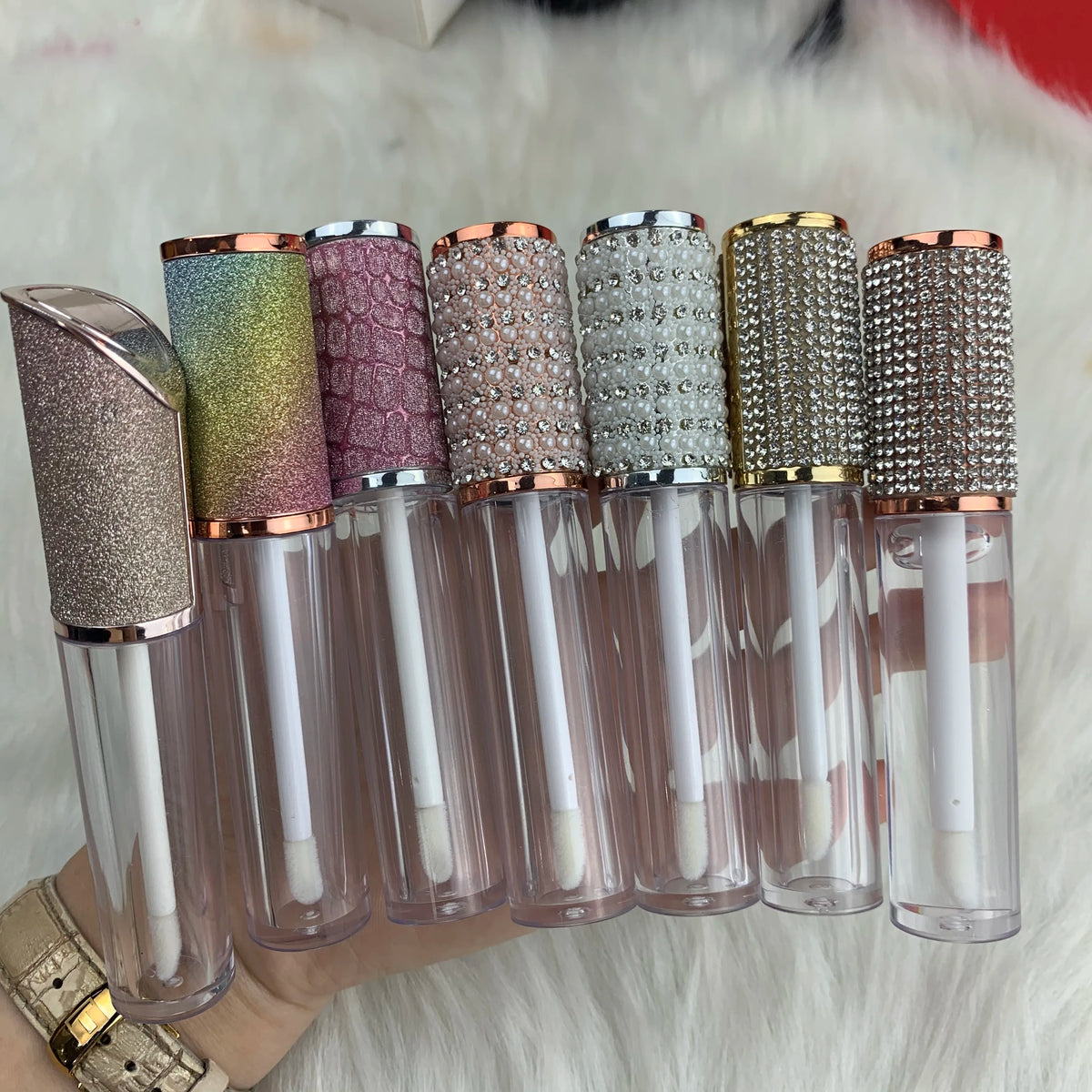 lipgloss packaging bottle container with brush plastic lip gloss cosmetic empty tube