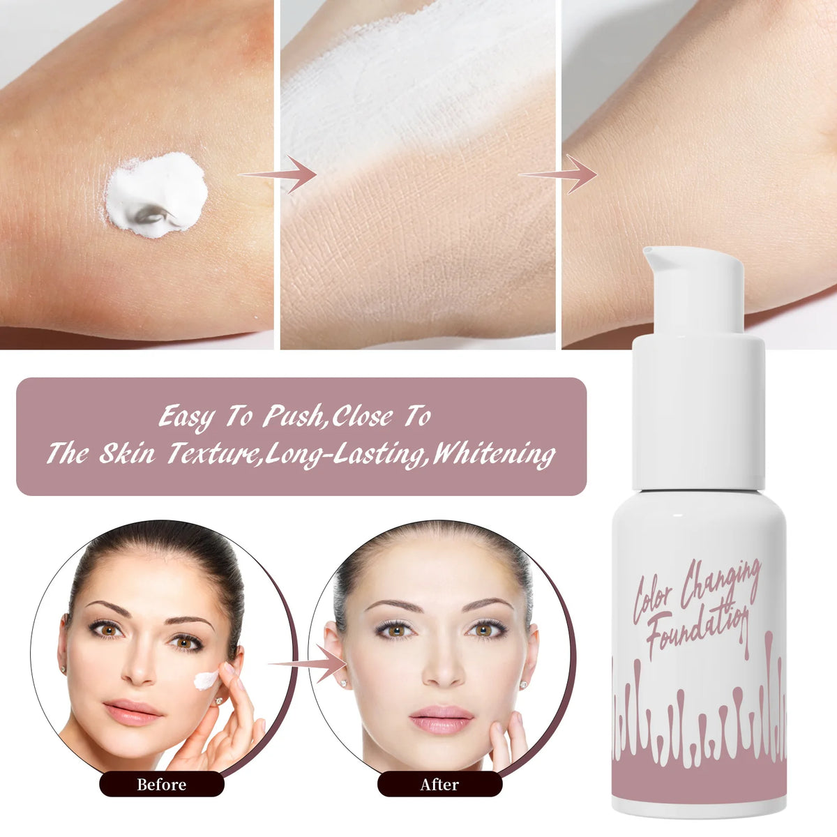 liquid foundation tinted serum vegan cruelty free waterproof face color changing foundation