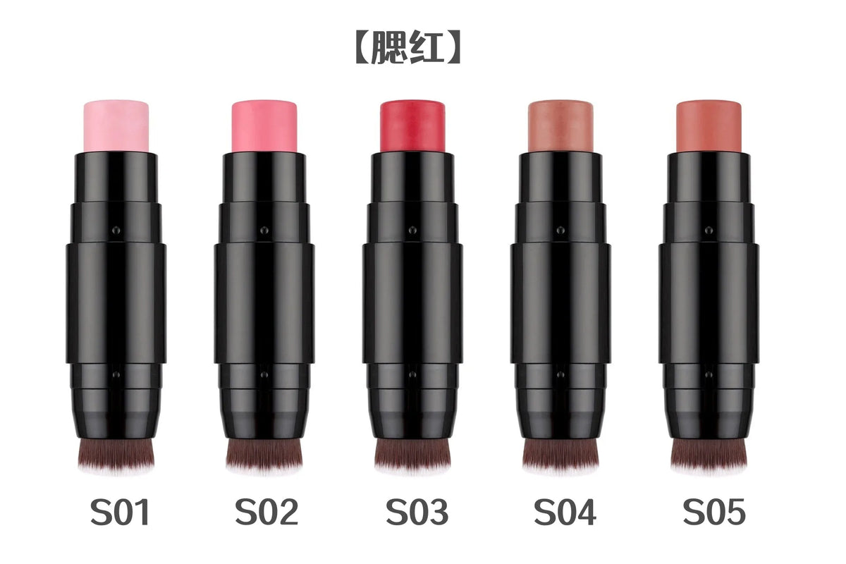 cheek creamy blusher stick and bronzer contour vegan makeup blush stick with brush