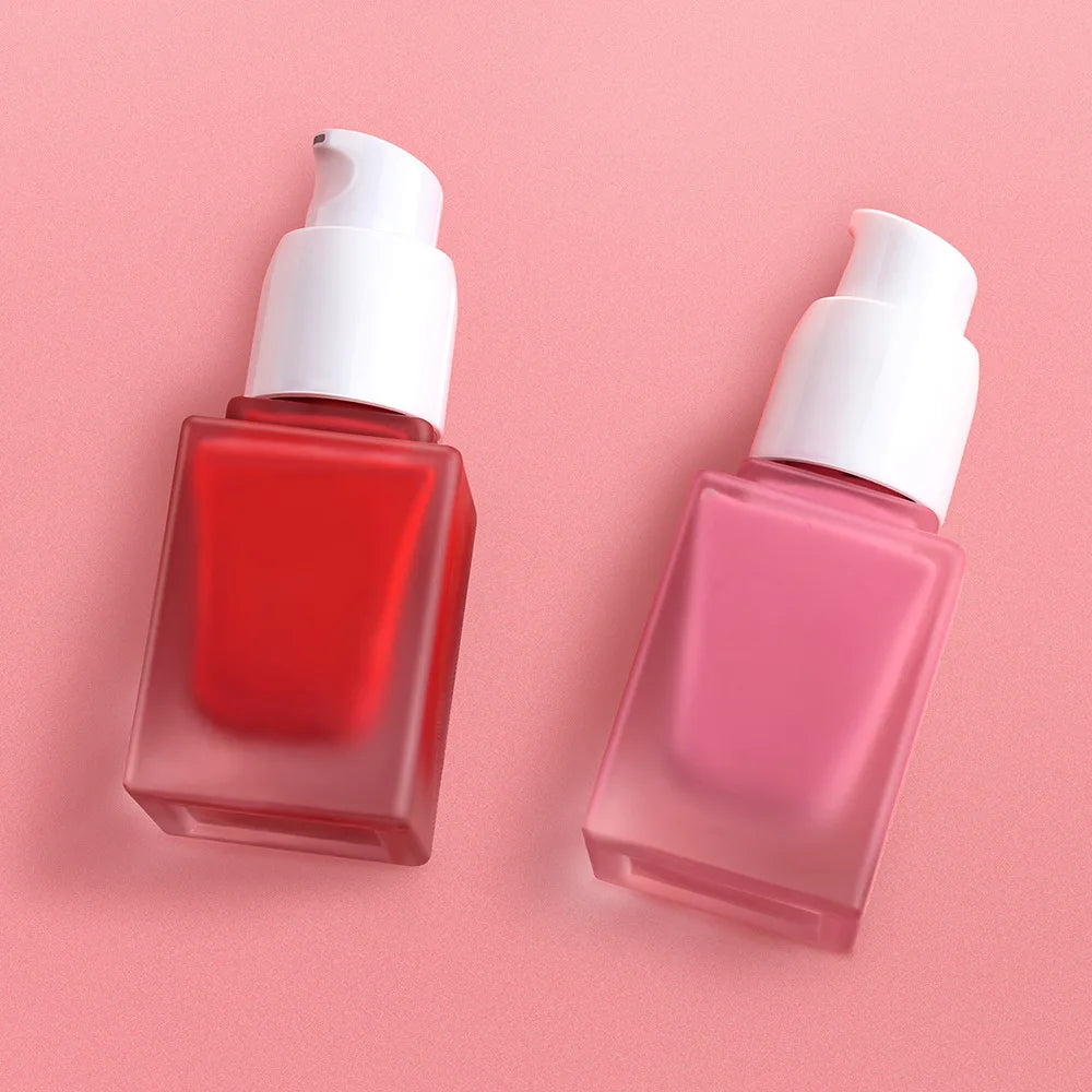 high quality makeup liquid cheek blusher with glass bottle long lasting liquid blush