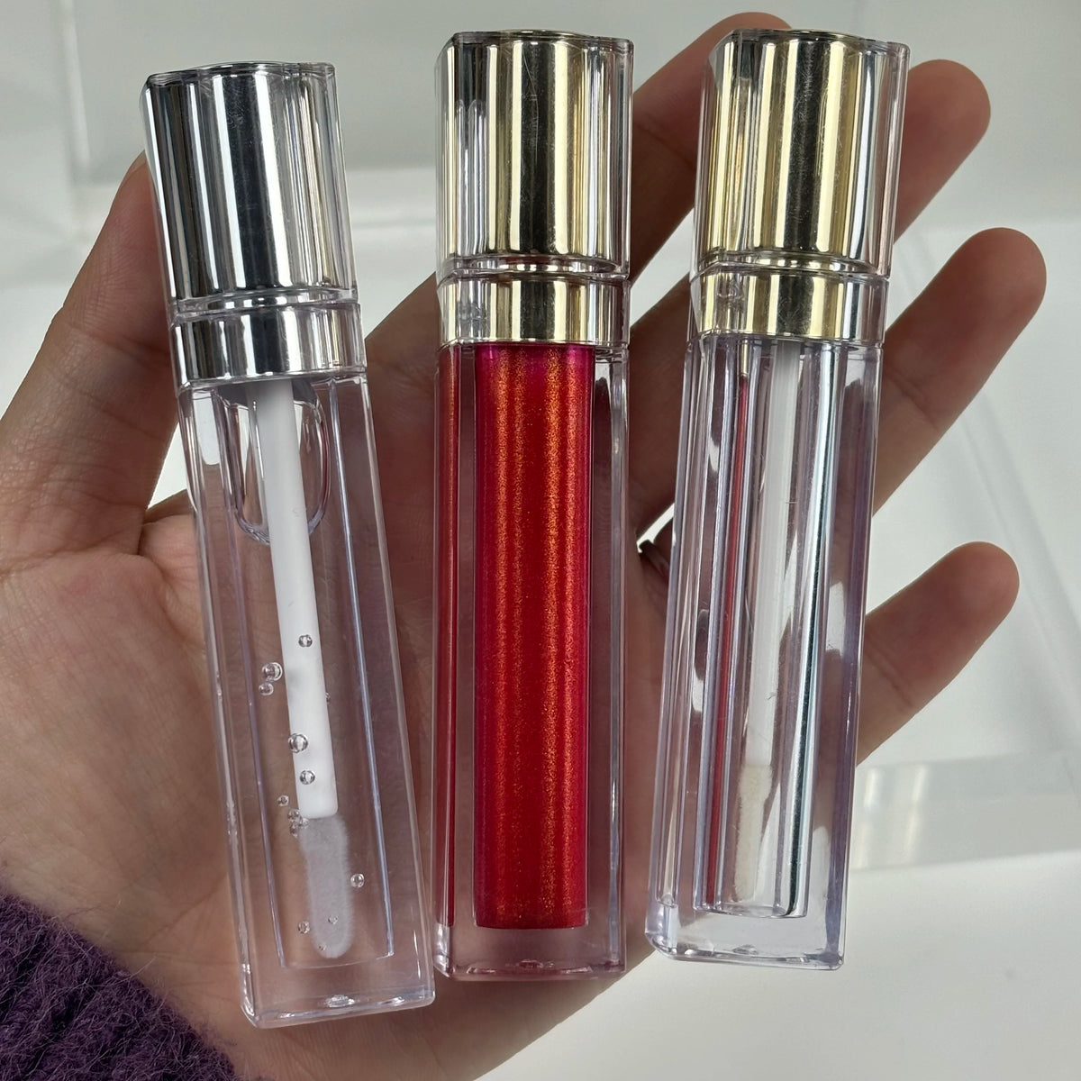 in stock white black cosmetic square pink luxury lipgloss makeup lip gloss tube travel lipgloss tubes lip glaze containe
