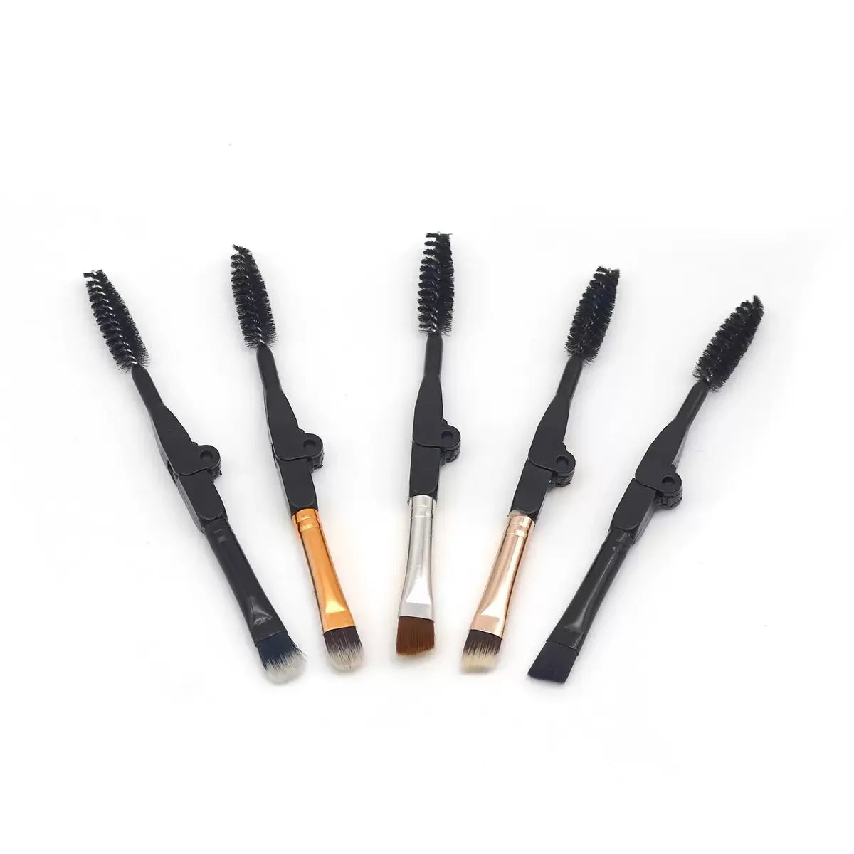 Double-ended eyebrow brush with spoolie