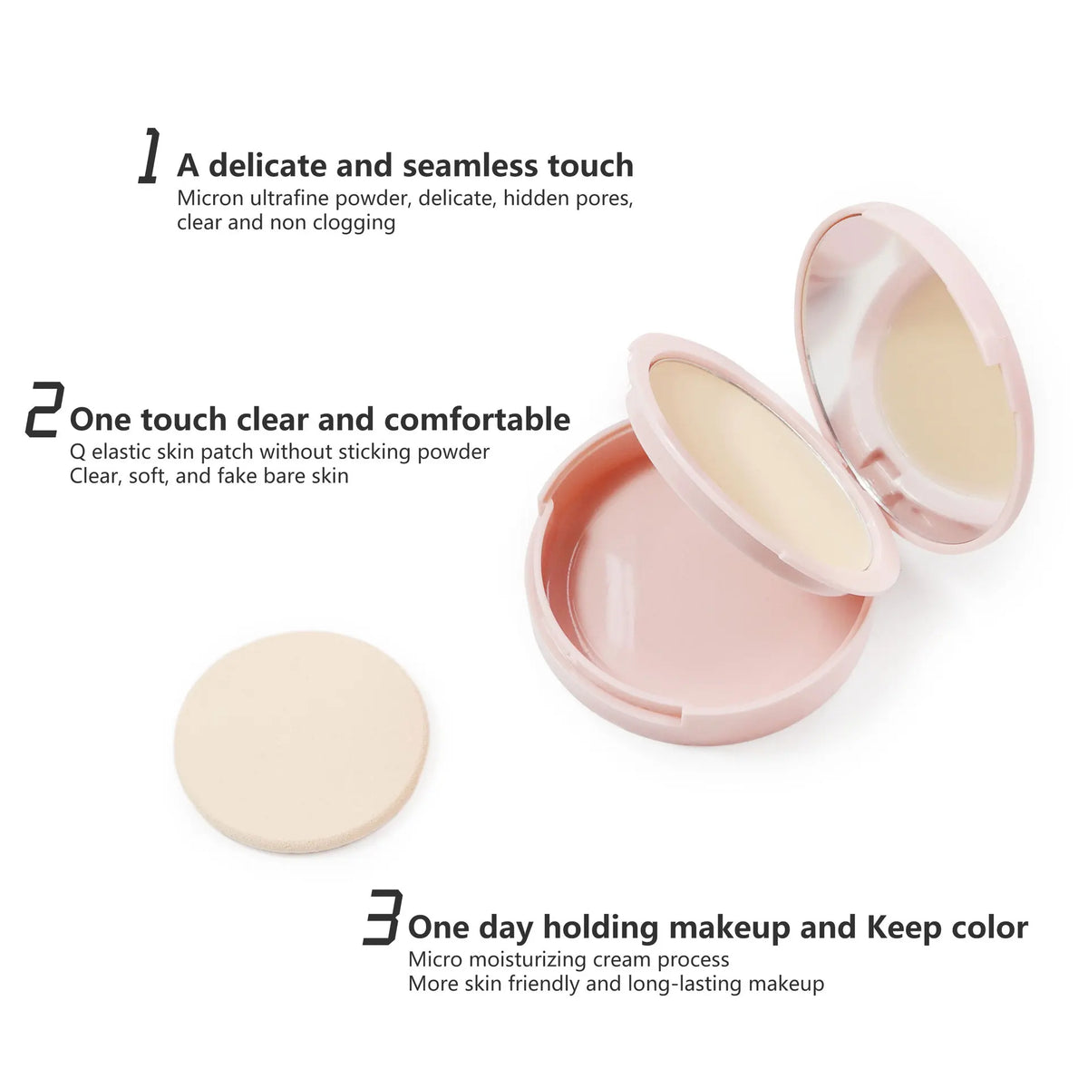 high pigment pressed powder palette waterproof long lasting face makeup foundation pink compact powder