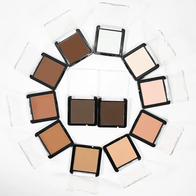 vegan high pigment pressed powder waterproof compact contouring foundation palette face makeup setting powder