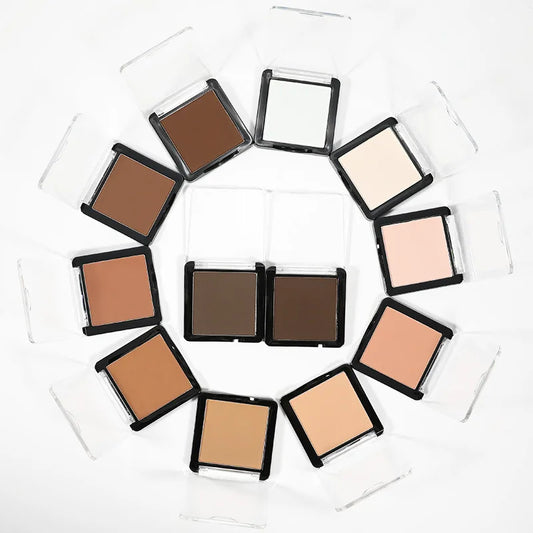vegan high pigment pressed powder waterproof compact contouring foundation palette face makeup setting powder