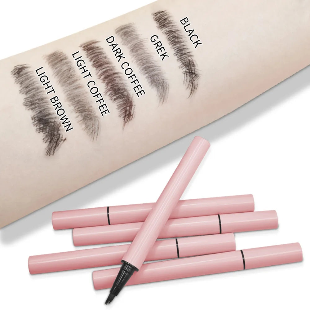 angled square brush hair strokes eyebrow pen long lasting waterproof water eyebrow pencil liquid ink tint eye brow penci