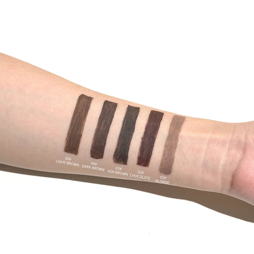 white cap bottle color eye brow gel eyebrow dye tint cream pomade mascara with thin eyebrow makeup brush
