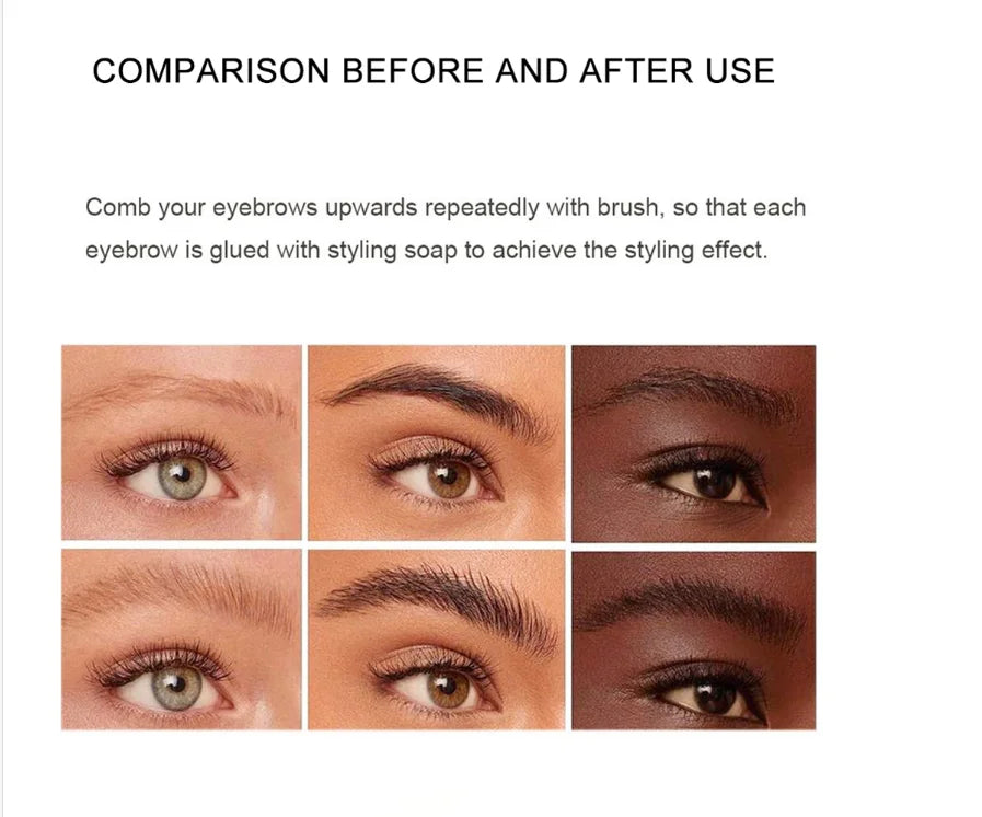 vegan transparent eyebrow gel with brush long lasting waterproof strong hold eye brow styling wax gel dry fast