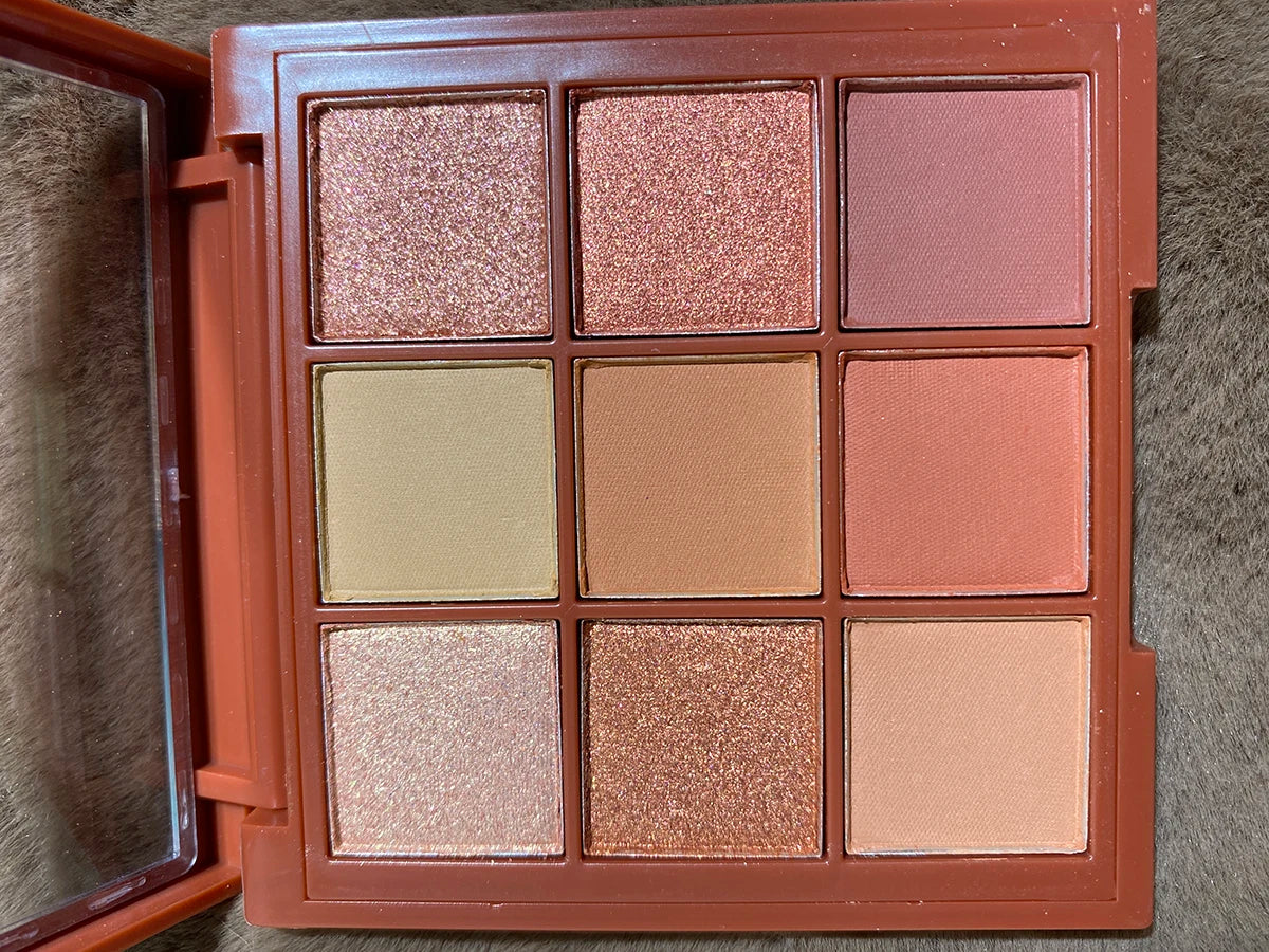 professional plastic eye shadow palette 9 color high pigment matte shining glitter eyeshadow palette