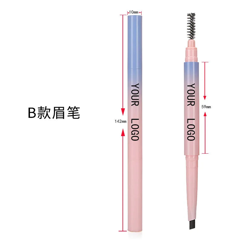 9 colors cruelty free vegan organic waterproof eyebrow pencil with brush