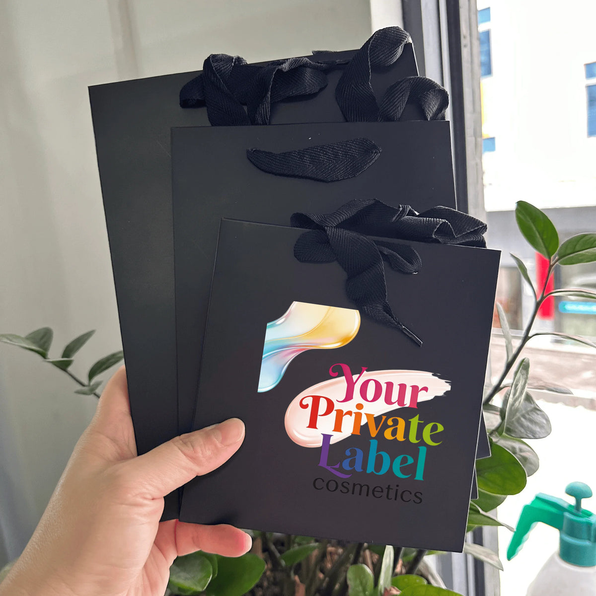paper bags with ribbon handle durable reusable printing paper gift bag luxury shopping bag