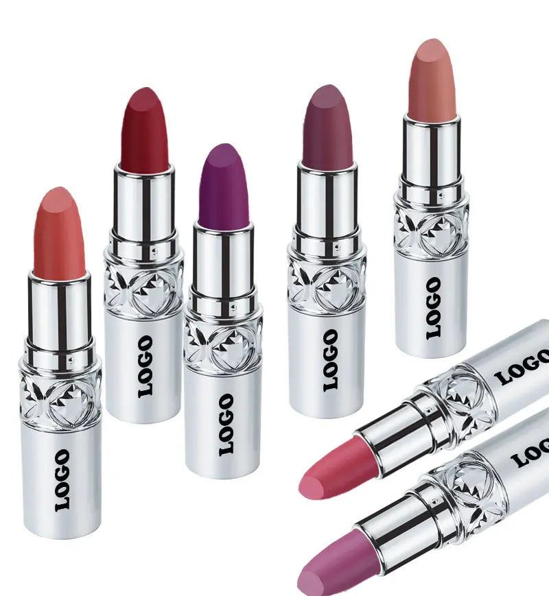 factory price silver tube 24 colors waterproof high pigment matte long lasting lipstick