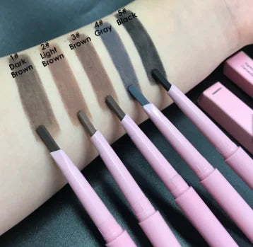 double ended pink eyebrow pencil waterproof eyebrow pens eyebrow pencil with eye brow brush