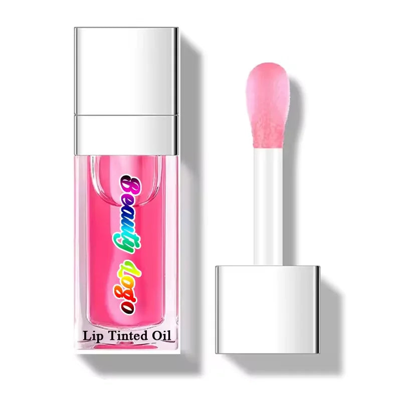 big brush tinted changing lip oil moisturizing flavouring fruit clear vegan pink lipgloss lip gloss