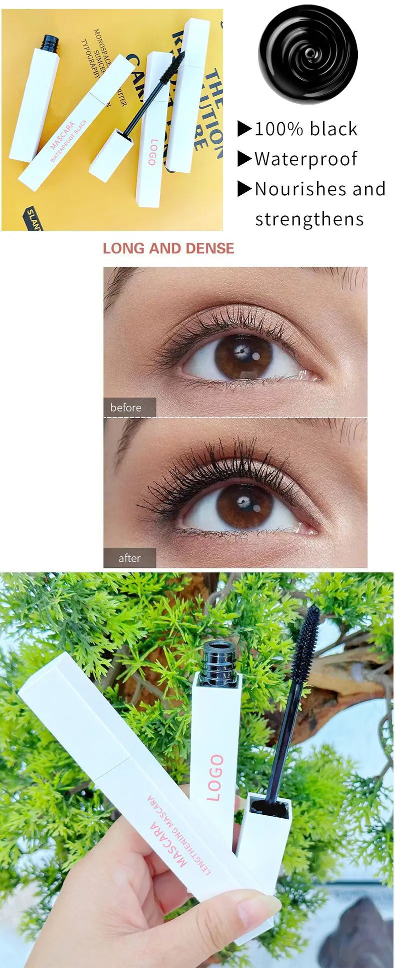 4d lengthening lashes mascara silicone brush head makeup cosmetics waterproof mascara