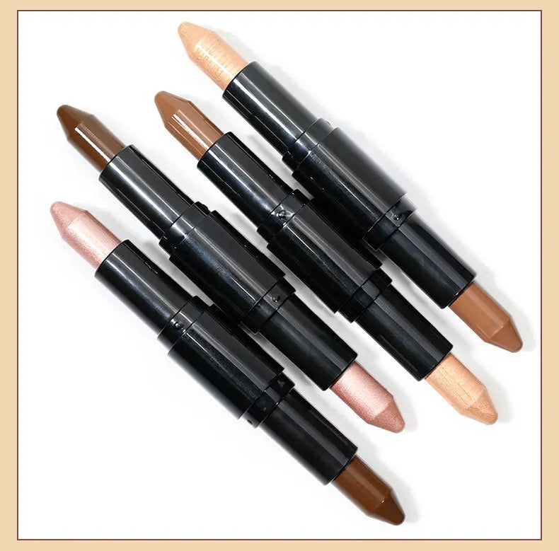 2 colors black tube double headed contour waterproof contouring highlighter stick