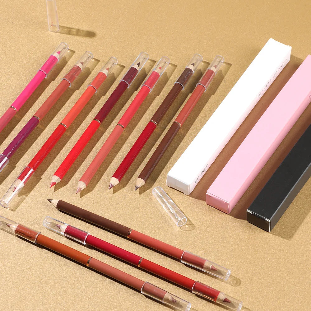 2 in 1 double ended brown lip liner creamy matte lipliner pencil nude lip liners
