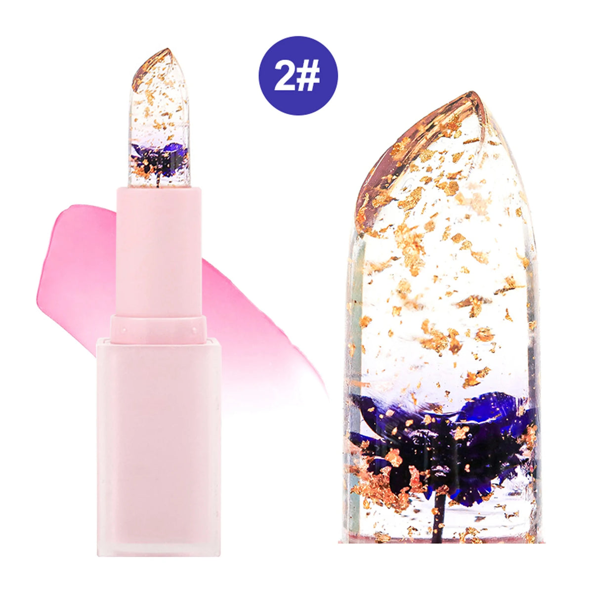 flower crystal lipstick temperature color changing lip balm moisturizing long lasting jelly magic lipstick