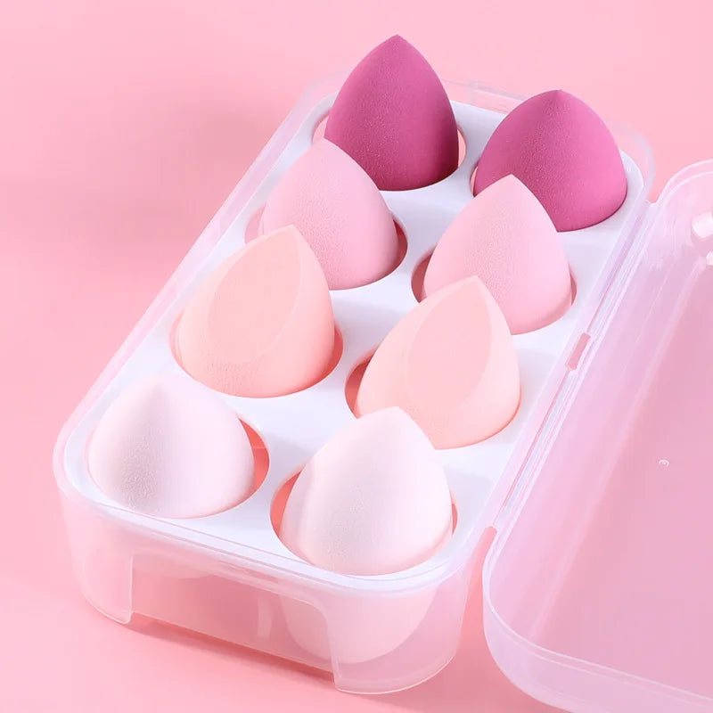 beauty tools washable 8 pcs latex free super soft multi-color eco-friendly makeup sponge blender set