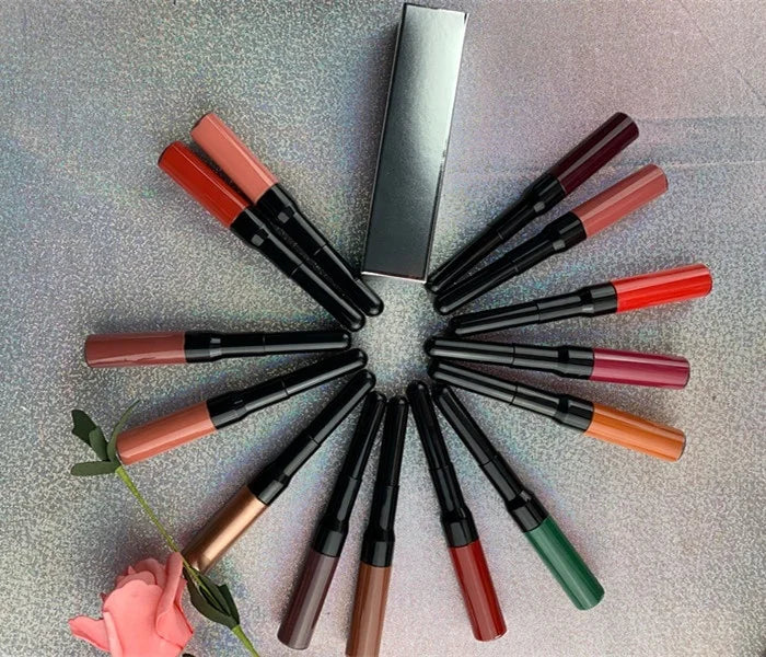 double head lipstick pencil 2 in 1 lip liner and lipstick cosmetics matte lipstick pencil