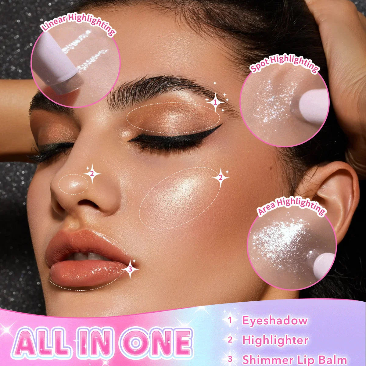 eye highlighter contouring highlight stick pink shimmer stick face jelly creamy highlighter stick