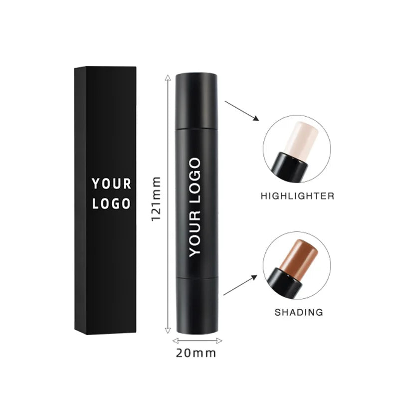 double sided highlighter and bronzer stick face makeup long lasting waterproof cream highlighter contour stick