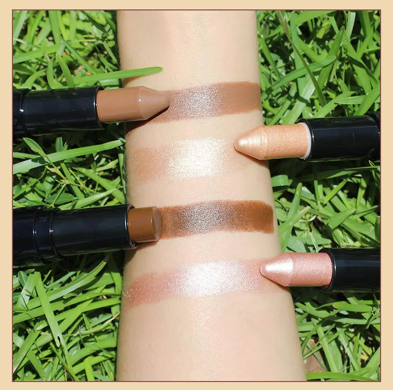 2 colors black tube double headed contour waterproof contouring highlighter stick