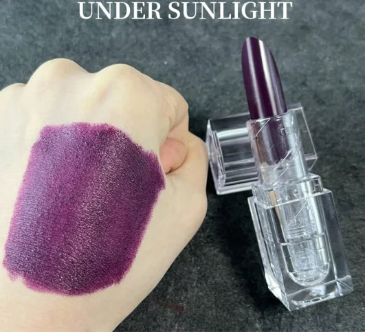 makeup matte cream lipstick cruelty free crystal purple gold black pink color shimmer lipstick