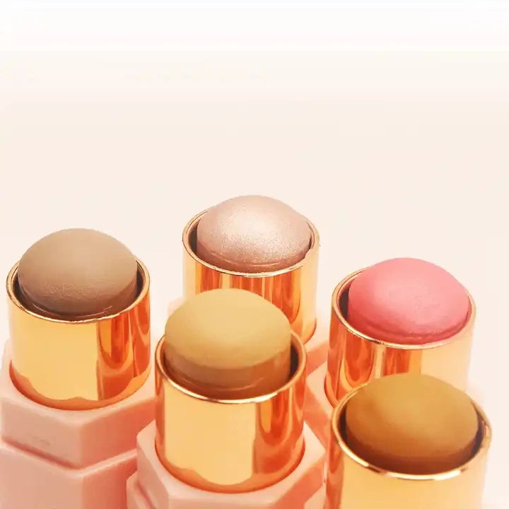 waterproof facial creamy blusher stick long-lasting natural cheek rouge blusher highlighter bronze stick