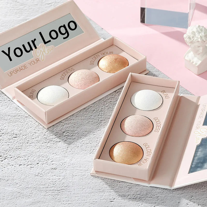3-in-1 makeup shimmer highlighter palette cruelty-free vegan face highlighter powder
